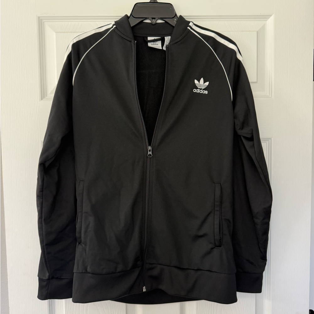Adidas Kids Black and White Bomber Jacket